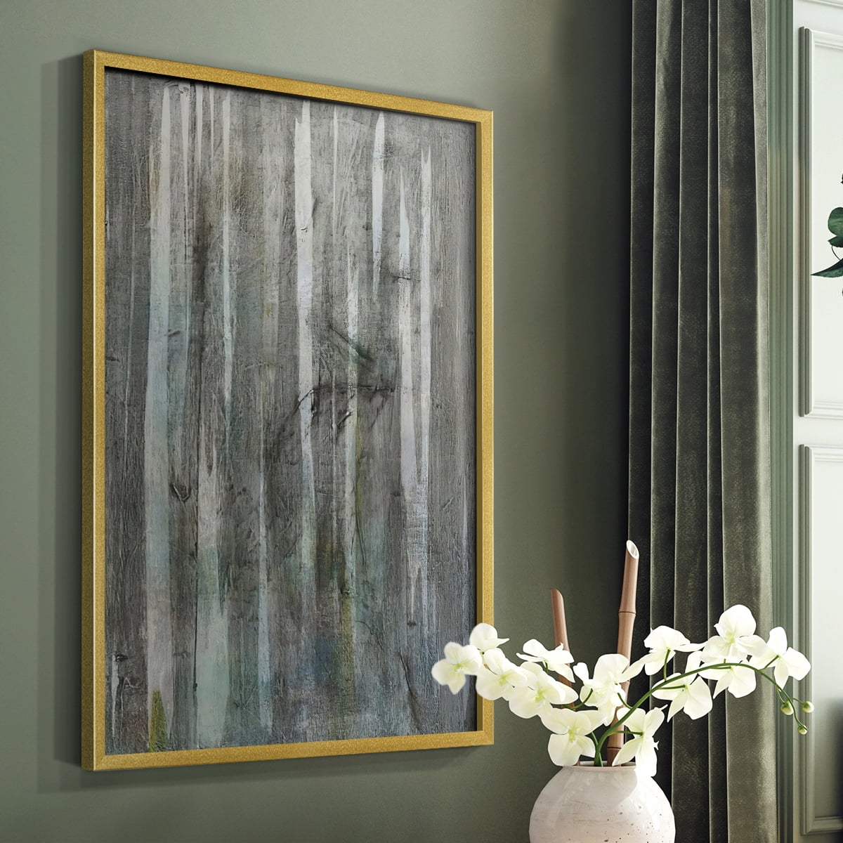Birch Forest Abstracts I in Paper Solid Wood 16 x 20 Framed Print