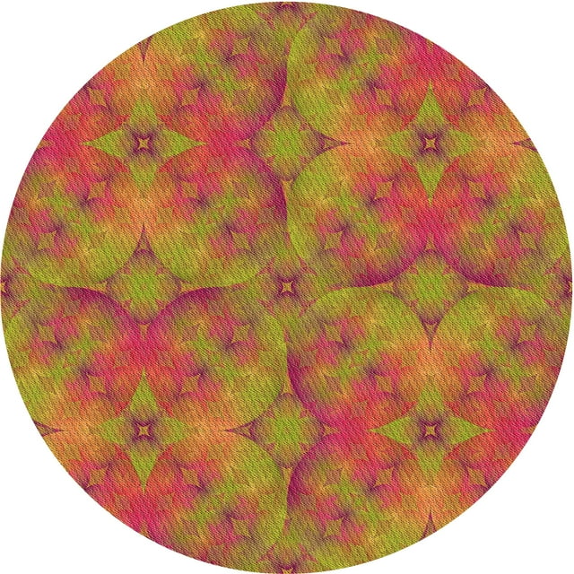 Ahgly Company Tapis d'Intérieur Lavables en Machine, Ronds, Transitionnels, Brun Caramel, Ronds de 3'