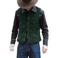 thumbnail image 1 of Traje de hombre, chaleco casual, chaleco con cuello en V, vestido formal informal ajustado para negocios, estilo retro, 1 of 6