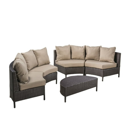 Christopher Knight Home Newton Outdoor 4 Seater Curved Wicker