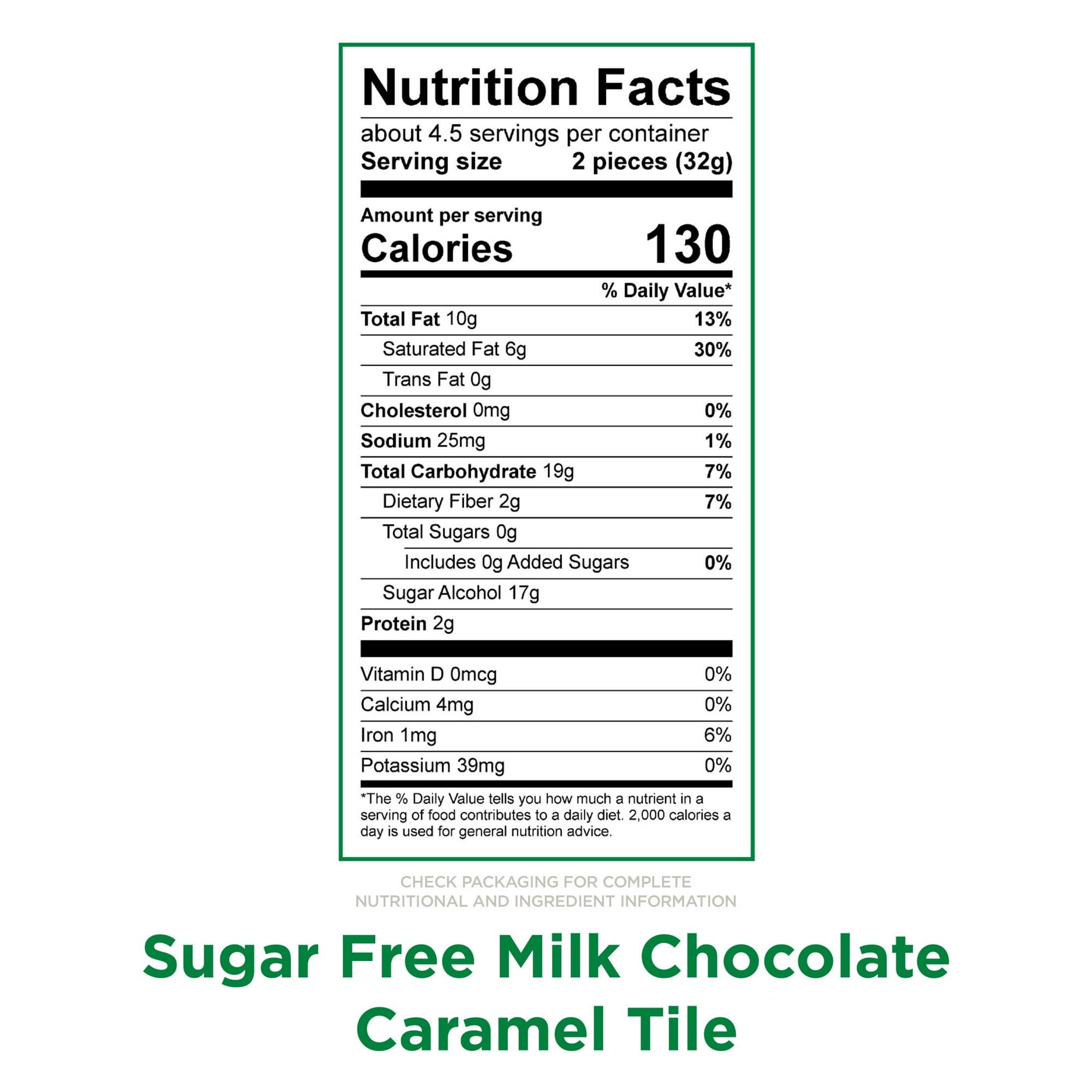 Russell Stover Chocolates Sugar Free Milk Chocolate Caramel Tile Mini Gusset Bag 5oz (9 Pieces)