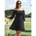thumbnail image 3 of I2CRAZY Puffy Sleeve Ruched Bust A-Line Homecoming Dress-L,Black, 3 of 6