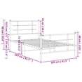 thumbnail image 2 of vidaXL Metal Bed Frame without Mattress with Footboard White 39.4"x78.7", 2 of 9