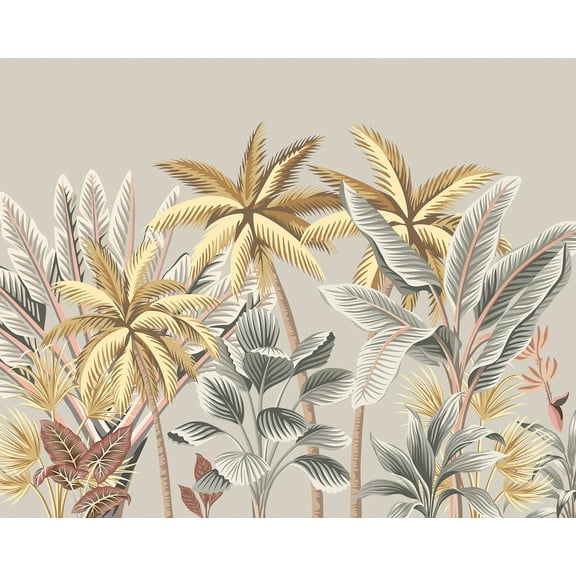 Origin Golden Tropical Palm Trees Wall Mural