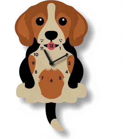 Beagle Pendulum Clock,Silent Movement Clock, Kids Room Decor,Dog Clock, Wall Decor
