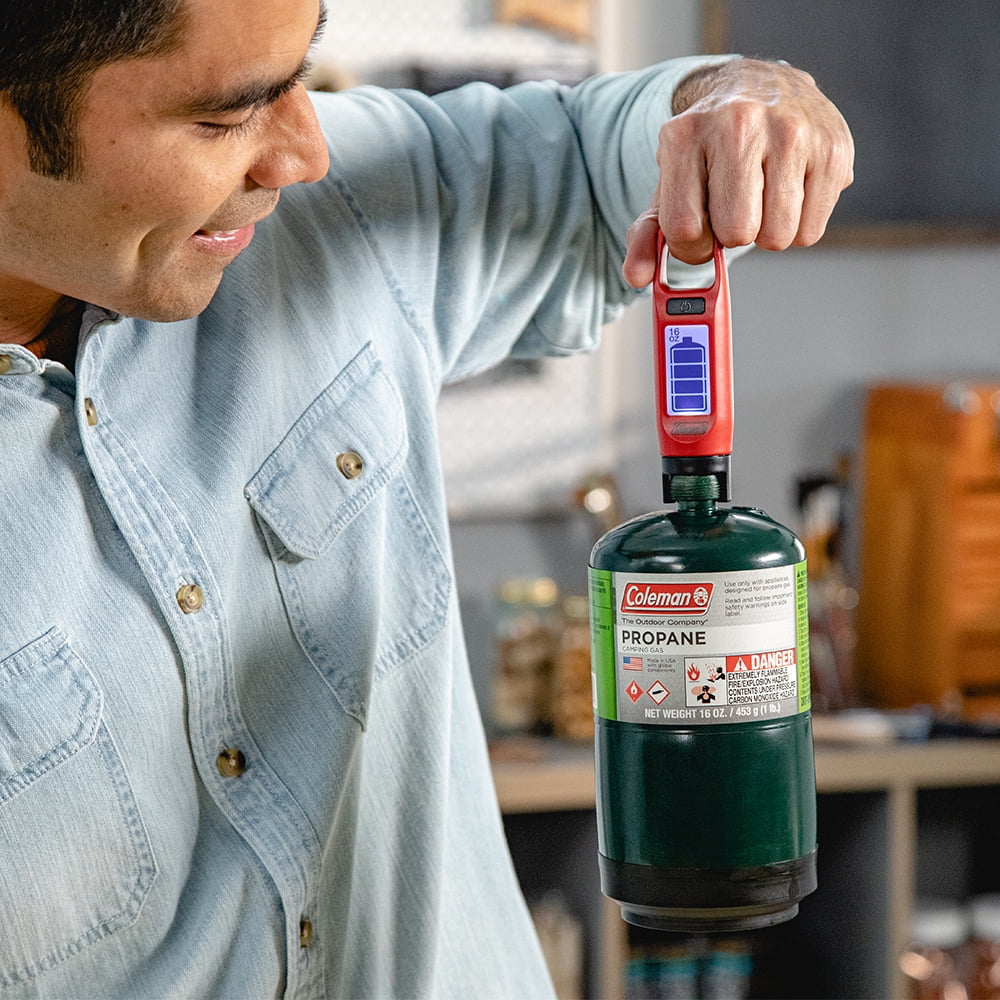 Coleman Digital Fuel Gauge, Displays Remaining Fuel in 14.1 oz and 16 oz Cylinders