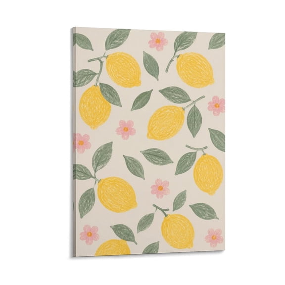 BCIIG Crayon Style Lemon And Pink Flower Pattern Tapestry, Polyester Vertical Print Wall Hanging Tapesties for Bedroom Dorm Living Room, Aesthetic Home Decor for Adults And Family,