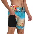 thumbnail image 4 of Xecao Boards and Beach for Men's Swimming Trunks Swim Trunks Quick Dry Swim Shorts with Mesh Lining Funny Swimwear Bathing Suits, 4 of 9