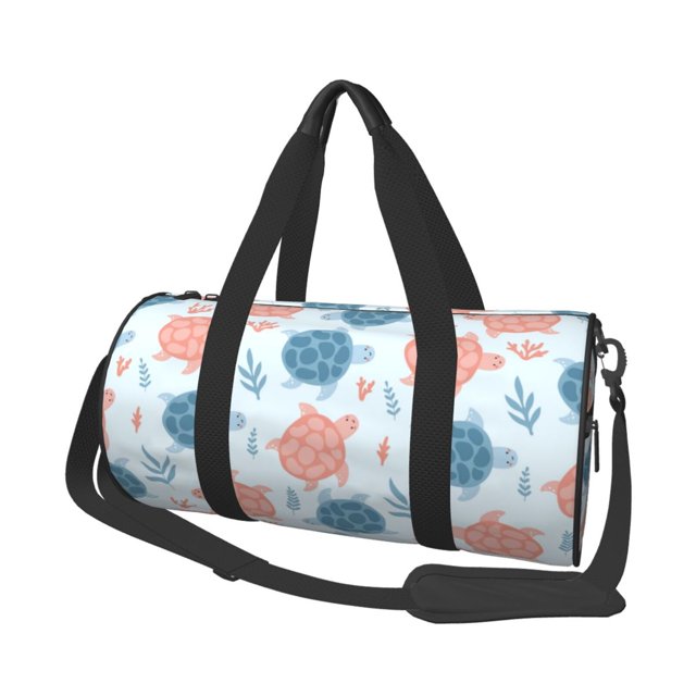 Fotbe Sea Turtle Bolsa Deportiva de Lona Plegable con Estampado, Bolsa de Gimnasio con Bolsillo Seco/Húmedo, Bolsa de Viaje Ultraligera de Gran Capacidad