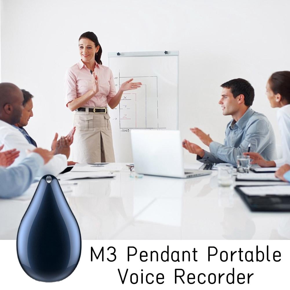 Water Droplet,digital Pendant, Hd Noise Reduction Recorder One-click Recording with Voice Control and Password Protection for -long 68-hour Capture for Work and Study