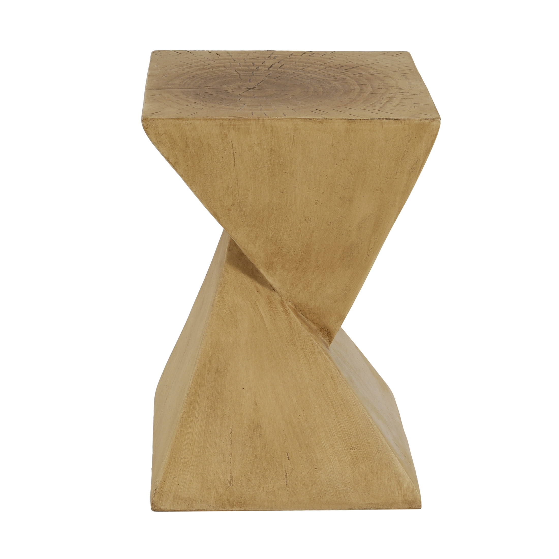 Christopher Knight Home Outdoor MGO Hourglass Side Table, 18" Tall Wood Grain Accent Table, Light Nature