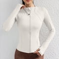 thumbnail image 5 of WMTBSRSW Women UPF 50+UV Rash Guard Swim Shirt Long Sleeve Slim Fit Fishing Hiking Outdoor Shirt Lightweight Sun Protection Zip up Jackets White Large, 5 of 7