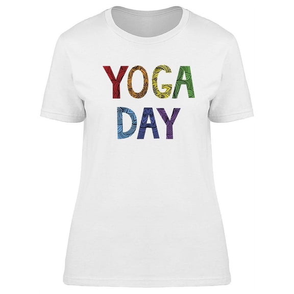 Colorful Yoga Day T-Shirt Women -Image by Shutterstock, Female x-Large