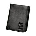 thumbnail image 1 of Men Large Capacity Genuine Leather Bifold Wallet RFID Blocking Vintage Credit Card Holder, 1 of 7