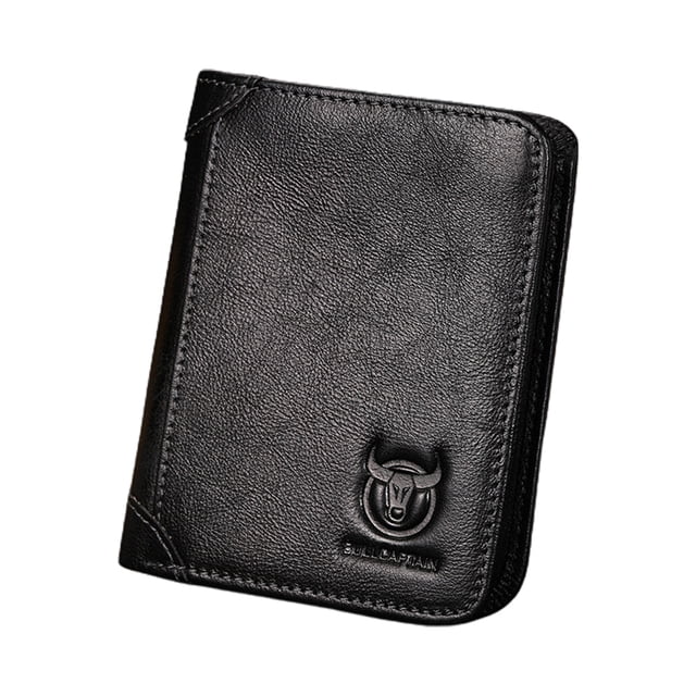 Men Large Capacity Genuine Leather Bifold Wallet RFID Blocking Vintage Credit Card Holder