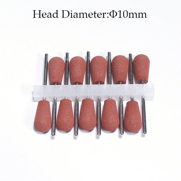 10 Uds. Broca de diamante para uñas, taladros de goma para manicura, fresa rotativa eléctrica, herramientas de pulido, brocas para uñas, accesorios de salón