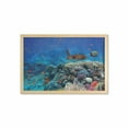 thumbnail image 1 of Fish Wall Art with Frame, Exotic Fish and Turtle in Fresh Water on Stony Corals Bio Diversity Wild Life Photo, Printed Fabric Poster for Bathroom Living Room, 35" x 23", Multicolor, by Ambesonne, 1 of 2