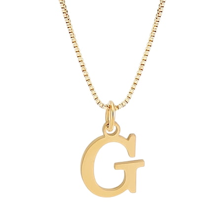 1pc 304 Stainless Steel Letter Pendant Necklaces Brass Box Chain Necklaces for Women Lead Free Nickel Free Cadmium Free Golden Letter G