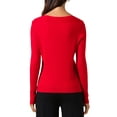 thumbnail image 3 of INSPIRE CHIC Women's Boat Neck Long Sleeve Sweaters Casual Knit Pullover Tops S Red, 3 of 6