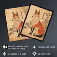thumbnail image 2 of Edo Period Kitsune Red Fox Portrait Simple Japanese Ukiyo-e Style Painting Large Wall Art Poster Print Thick Paper 18X24 Inch, 2 of 5