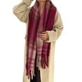 thumbnail image 5 of Women's Fashion Long Shawl Big Grid Winter Warm Lattice Large Scarf, 5 of 8