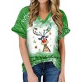 thumbnail image 1 of Camisas de Navidad Para Parejas Para Hombres Y Mujeres, Camisetas de Manga Corta Con Cuello en V Y Alces Holgados Informales de Navidad Odeerbi ODB207816, 1 of 6