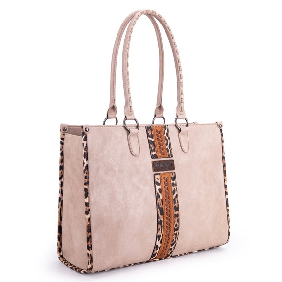 Wrangler Tote Bag for Women Western Woven Shoulder Purse Leopard Print Handbags