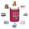 thumbnail image 4 of ZICANCN Laundry Basket Organizer, Eat Sleep Game Design Print Red Collapsible Hamper for Bathroom Bedroom Laundry Room, Medium Size, 4 of 7