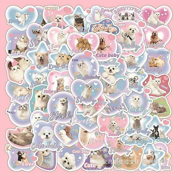 60pcs Dogs Cute Stickers for Kids, Lovely Puppy Animals Waterproof Vinyl Decals for Girls Boys Water Bottles Cars Laptop Scrapbook Notebook Planner Gu