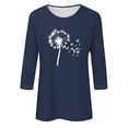 thumbnail image 4 of Chemises pour Femmes Habillées Décontractées, Chemises à Manches 3/4 pour Femmes, Tuniques à Manches Courtes Grande Taille pour Femmes, T-Shirts de Mode Bohème à Col Rond Décontracté, Hauts Amples pour Dames, 4 of 4