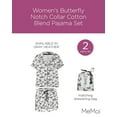 thumbnail image 2 of MeMoi Women's Butterfly Notch Collar Cotton Blend Pajama Set - Womens - Female, 2 of 7