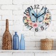 thumbnail image 3 of Butterflies Flowers Leaves 10 inch Wall Clocks Non Ticking Easy to Read Battery Decorative for Home Bathroom Kitchen Bedroom Living Room, 3 of 8