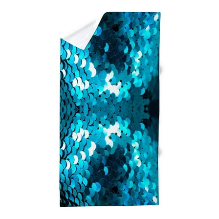 CafePress - Mermaid Scales Turqouise Blue - Large Beach Towel, Soft 30"x60" Towel with Unique Design