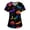 Multicolor, variant on Halloween Scrub Tops Women Happy Funny Spider Graphic Short Sleeve V Neck Scrub Shirts Spooky Novelty Holiday Uniform Shirts with Pockets Yellow 3XL