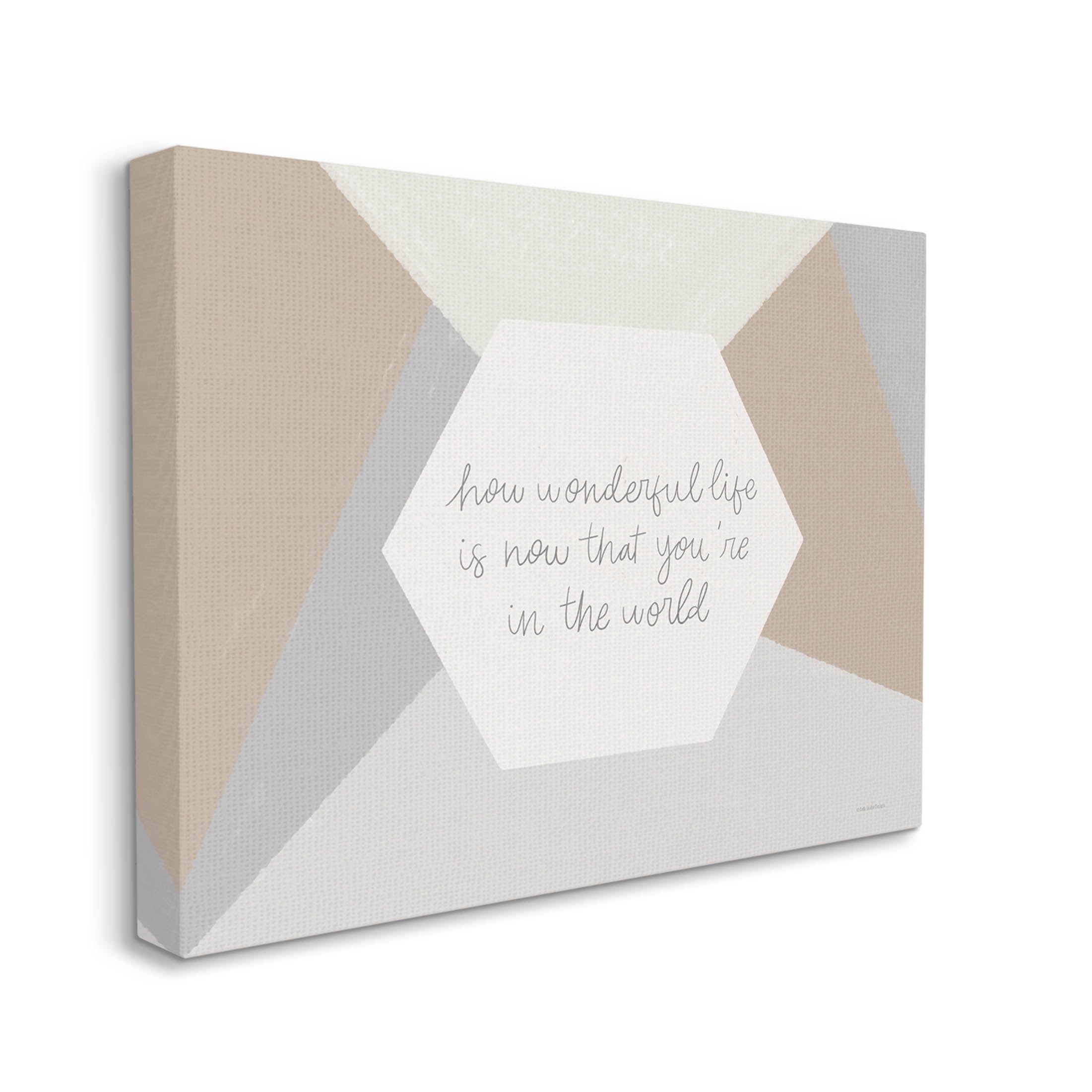 Stupell Industries How Wonderful Life Is Nursery Graphic Art Gallery Wrapped Canvas Print Wall Art, Design by Lady Louise Designs