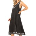 thumbnail image 3 of Sakkas Ilaria Women's Midi Sleeveless Casual Loose Flare Print Dress Caftan Pocket - TD42-803-Black - One Size, 3 of 5