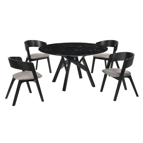 Venus Jackie 5 Piece Black Dining Set