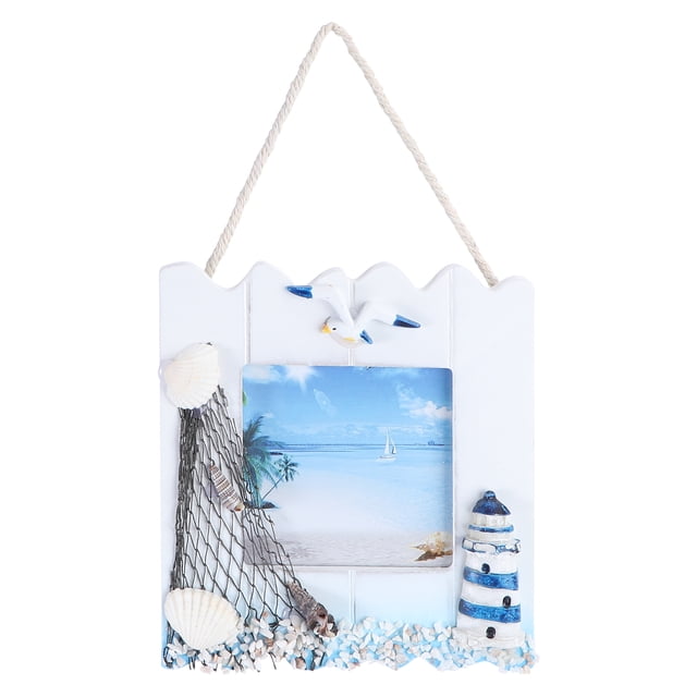 MasteelfCA Wooden Photo Frame Mediterranean Style Photo Holder Creative Picture Frame White