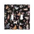 thumbnail image 1 of Placa decorativa para interruptor de luz, diseño de gato, color negro, lindo, floral, divertido, multi gatito, 1 of 1