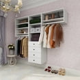 thumbnail image 3 of ModMakers Modular Wood Closet System with Shelves & 4 Drawers, Hanging Rods for Walk-in/Reach-in Wardrobe Closet Organizer System, White, 3 of 11