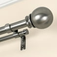 thumbnail image 3 of Lumino 1" and 5/8" Plated Pewter Classic Ball Adjustable Double Curtain Rod Set, 42"-120", 3 of 5