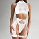 thumbnail image 3 of Gibobby Conjunto ropa interior mujer Liguero con Medias y Tanga Lingerie Set de Dormir Mujer Lenceria Mujer Talla Grande Mujer Sexy Bralette y Tanga Pijamas en Pareja(Blanco, M), 3 of 5