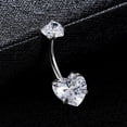thumbnail image 3 of Dsseng 7Pcs Belly Button Ring 14G Shiny Belly Rings Silver Belly Button Piercing Navel Rings, 3 of 7