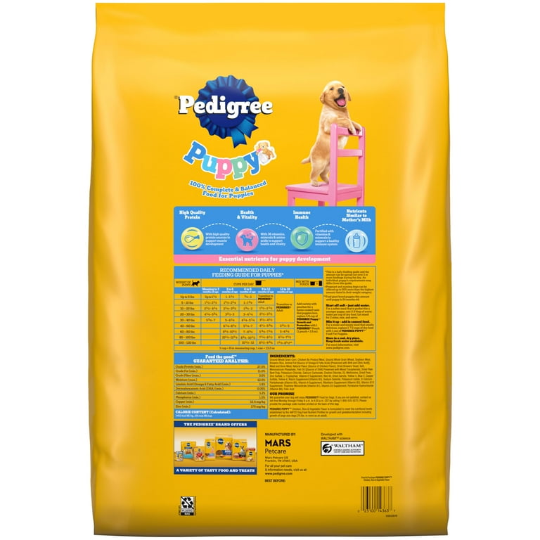 Pedigree Puppy Growth Protection Dry Dog Food Chicken Vegetable Flavor 14 Lb Bag