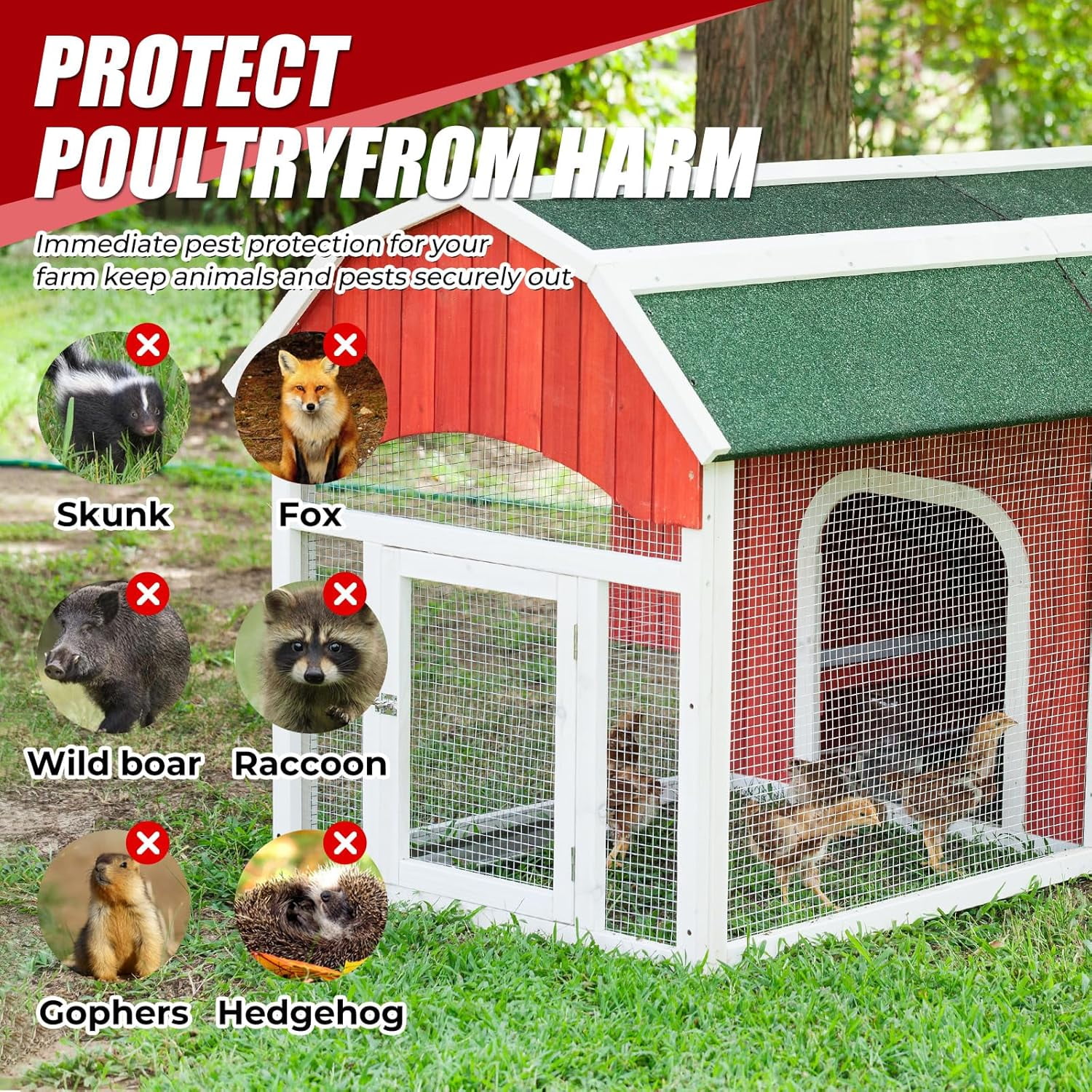 1/4'' 48'' X 100' Hardware Cloth, Chicken Wire Fencing Double Layer Hot Dip Galvanized, Wire Mesh Fence Chicken Rabbit Snake Cage Wire Fence Mesh Roll, for Chicken Coops, Fencing, Garden Protection