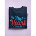 thumbnail image 3 of My Heart Beats Red White Blue Sweatshirt Women -Image by Shutterstock, Female x-Large, 3 of 4