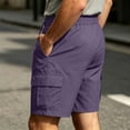 thumbnail image 4 of Guluxicc Men's Golf Cargo Shorts with Multi Pockets Button Front Elastic Waist Drawstring Shorts Summer Casual Outfits, 4 of 8