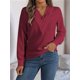 thumbnail image 4 of Blusa Plisada de Larga con Cuello en V para Mujer, Ideal para Oficina Rojo S, 4 of 8