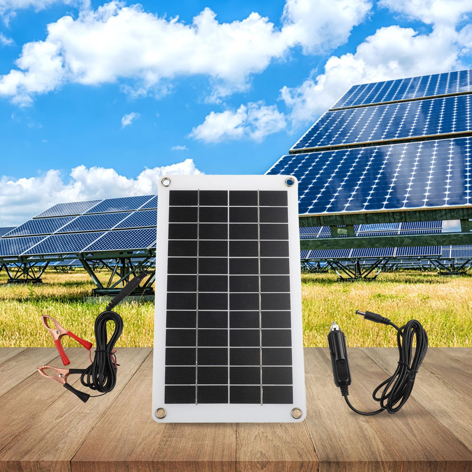 30W 12V Solar Trickle Charger Solar Panel Semi-Flexible Clip Car Charger