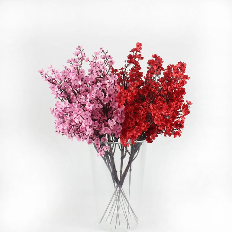 Uieke 6 Pcs Babys Breath Artificial Flowers Bulk Silk Red Faux Flowers Real  Touch Gypsophila Bouquet for Christmas Halloween Home Wedding Decoration